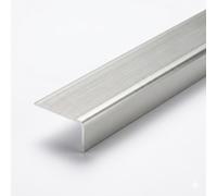 Perfil de borde de escalera de aluminio, protección antideslizante para escaleras de madera, laminadas o azulejos, tira de transición duradera para escaleras interiores (plomizo, 0.2 x 0.4 x 35.4