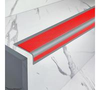 Perfil De Borde De Escalera De PVC, Borde De Escalera Autoadhesivo En Forma De L, Protección De Borde De Escalera Flexible De Goma, Tira De Vinilo Para Interiores Y Exteriores(Rosso,5x2.5x100cm)