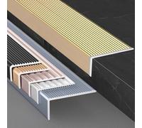 Perfil de borde de escalera en forma de L, estribos de aluminio antideslizante, tira de seguridad duradera para escaleras, protección de esquina de 10 cm para escaleras, protector de borde