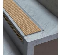 Perfil De Borde De Escalera Tira,Antideslizante Tira Tiras,Perfil de ángulo de PVC,autoadhesivo,Escaleras,escalones,tiempo lluvioso o nevado(Earthy yellow,5 * 2.5cm*1.2m)