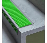 Perfil De Borde De Escalera Tira,Antideslizante Tira Tiras,Perfil de ángulo de PVC,autoadhesivo,Escaleras,escalones,tiempo lluvioso o nevado(Green,6 * 3cm*30m)