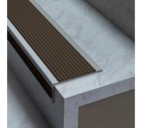 Perfil De Borde De Escalera Tira,Antideslizante Tira Tiras,Perfil de ángulo de PVC,autoadhesivo,Escaleras,escalones,tiempo lluvioso o nevado(Brown,6 * 3cm*1.5m)