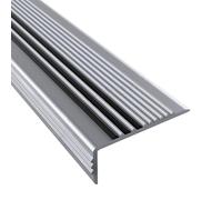 Perfil de Borde de Escalera Tira de Borde Impermeable para Paso de Baldosas de Mármol de Hormigón, Peluche Flexible Palo Escalera Nasado Moldeo Adornos, Cubiertas Nariz Escaleras(Gray+Black)