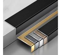 Perfil De Borde De Escalera Tira, Fácil De Instalar, Perfil De Aluminio Para Escaleras, para Escaleras Para Escalones Madera Metal Baldosas, Perfil De Antideslizante Borde Escalonado(Silver,70*30mm)