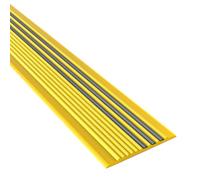 Perfil de borde para escaleras de vinilo 5 x 120 cm y 5 x 100 cm, goma flexible tiras antideslizantes para borde de escalón para interiores y exteriores, pelar y pegar(Yellow,5x120cm/2x47ft)