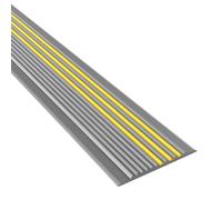 Perfil de borde para escaleras de vinilo 5 x 120 cm y 5 x 100 cm, goma flexible tiras antideslizantes para borde de escalón para interiores y exteriores, pelar y pegar(Gray,5x500cm/2x197ft)
