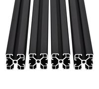 Perfil de extrusi n de aluminio 4040 con ranura en T, 4 piezas, 19,7'', est ndar europeo, anodizado, para impresora 3D y CNC DIY, 500 mm, negro (