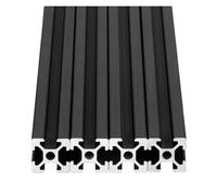 Perfil de extrusión aluminio con ranura en T 2020, carril lineal estándar europeo 20x20mm for piezas impresora 3D, bricolaje, color plateado y negro, 4 Uds(2020 Black,550mm)