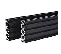 Perfil de extrusión de aluminio 20 Series T Slot 2080 37.4 pulgadas, riel lineal anodizado estándar europeo para piezas de impresora 3D y CNC DIY 1000 mm negro (37.5 pulgadas)