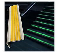 Perfil de Goma para escaleras de 2 Pulgadas de Ancho, embellecedor Autoadhesivo con Tira Luminosa para Cine/hogar, Protector Antideslizante para Bordes de escalones (Amarillo, 3 m/9,8 pies).
