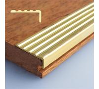 Perfil de latón para Bordes de escaleras, Protector Antideslizante para escaleraas de Madera en Exteriores, Tira de transición de Piso con moldura en Forma de L (Ancho: 49 mm, Largo: 2,3 m).