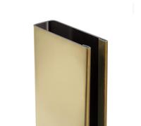 Perfil de pared para mampara, acero inoxidable 304, vidrio 8 mm, con perforación, Champagne Gold 8k, 200 cm - Moments of Glass