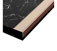 Perfil de protección borde de escalera antideslizante de 5 x 3 cm, perfil angular de aluminio en forma de L para borde de escalón de interior y exterior(Rose gold,100cm/39 In)