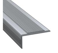 Perfil de Protección de Peldaños Borde para Escaleras de PVC Blando, Adhesivo, Negro Grisáceo, Antideslizante, Vinilo, Protector de Bordes, Moldura Plástica con Ranuras(Gray)