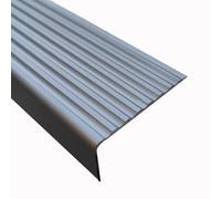 Perfil de Protección de Peldaños Protector de Bordes para Escaleras de Aluminio, Moldura Autoadhesiva Antideslizante para Bordes de Escaleras, Moldura Bordes Escaleras Exteriores/Interiores(Gray)