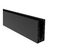 Perfil de suelo en U de aluminio, 2500 mm, barandilla de cristal, color negro anodizado 1.0 kN ECO