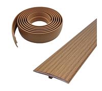 Perfil de transición autoadhesivo, ancho de 50 mm, tira de transición autoadhesiva de PVC moldeado en T, flexible en forma de T, tiras de transición para laminados/MDF y suelos de madera (roble
