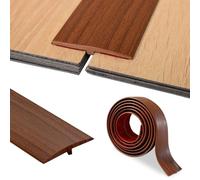 Perfil de transición autoadhesivo, perfil en T, barra de transición 5cm x 200 cm, PVC en forma de T, barra de transición para umbrales de puertas y suelos de conexión de baldosas laminadas