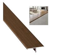 Perfil De Transición，Barra De Transición Para Suelo En Forma De T，Tira De Umbral Decorativo Para Suelo Laminado，textura De Madera, Perfil Plano Para Juntas De Suelo(Café,2x130cm)