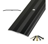 Perfil De Transicion Con Tornillo, Tira De Moldura De Aluminio, Tapajuntas Suelo De Alfombra/umbral, Perfil De Unión Para Suelos Antideslizante(Negro)