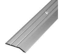 Perfil de transición de aluminio Gedotec, Alu perforado | Barra niveladora piso del pie | Perfil compensador dePlata anodizada | Tira de cubierta 200 cm | 1 pieza - riel de transición atornillado