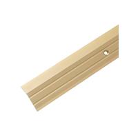 Perfil de transición de aluminio Gedotec, Alu perforado | Barra niveladora piso del pie | Perfil compensador de Oro anodizado| Tira de cubierta 200 cm | 1 pieza - riel de transición atornillado