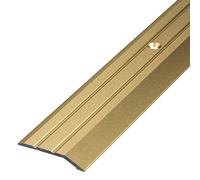 Perfil de transición de aluminio Gedotec, Alu perforado | Barra niveladora piso del pie | Perfil compensador de Oro anodizado | Tira de cubierta 100 cm | 1 pieza - riel de transición atornillado