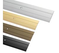 Perfil de transición de aluminio Gedotec para atornillar - rieles de piso | Longitud 100 cm | Ancho 37 mm | Perfil de piso de Alu plata | compensación perforada | umbral - 1 pieza