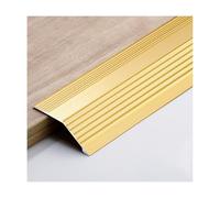 Perfil de Transición de Aluminio Umbral de Puerta Piso Tira de Umbral Tapajuntas Suelo Perfil Transición Suelo Desnivel, Nivelador para Madera Laminado Baldosas(Oro,W5.5cmxL90cm)
