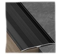 Perfil de transición de madera a suelo de baldosas de 35 pulgadas, 39 pulgadas, 47 pulgadas, tira de separación plana de perfil en T para protección de decoración interior y exterior (negro, 120 cm)