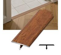 Perfil de transición de metal marrón rojizo para revestimientos de suelo, tira plana en forma de T, divisor de suelo para una conexión de junta de suelo sin costuras (33 mm)