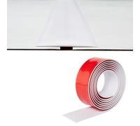 Perfil de transición de suelo plano, autoadhesivo, 2 mm de grosor, 5 cm de ancho, perfil de transición para umbrales de puerta, vinilo laminado, tiras separadoras de suelos, 2 m, color blanco