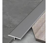 Perfil de transición en T aluminio y listón 2x135 cm, perfil unión for umbrales for zonas puertas, impermeable, inoxidable, resistente a los arañazos(Grey,Width: 5cm)