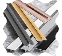 Perfil de transición en T de aluminio de 3 piezas para umbrales de puerta, tira separadora plana para conectar juntas entre tablones laminados, azulejos y madera (plata, 33 mm)