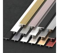 Perfil de Transición en T de Aluminio Moldeado | Tira de Umbral para Conexión Entre Suelos Diferentes | Ideal para Baldosas, Madera, Laminado y Moqueta, L90cm 3PCS(Gray,W3.3cm)