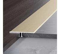 Perfil de transición en T para suelos, 90cm aluminio anodizado, Perfil en T para unión de suelos, laminados y azulejos, autoadhesivo, resistente y fácil montaje(Bronze,W2.5cm*H0.7mm*L0.9m)