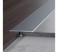 Perfil de transición en T para suelos, 90cm aluminio anodizado, Perfil en T para unión de suelos, laminados y azulejos, autoadhesivo, resistente y fácil montaje(Gris,W1.5cm*H0.7mm*L0.9m)