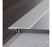 Perfil de transición en T para suelos, 90cm aluminio anodizado, Perfil en T para unión de suelos, laminados y azulejos, autoadhesivo, resistente y fácil montaje(Gunmetal,W5cm*H0.7mm*L0.9m)