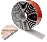 Perfil de transición gris de 5 m, resistente al agua, autoadhesivo, para transición de vinilo, para suelos, listón de cubierta sin perforar, perfil de suelo, umbral de puerta para pegar