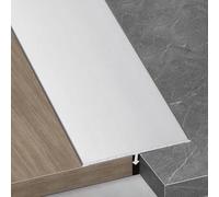 Perfil de Transición Listón de Transición de Suelo en Forma de T Mate de Madera a Baldosa, Listón de Umbral Moldura Decorativa Aleación de Aluminio Tapajuntas de Suelo(Matte Silver,W 20mm(3/4"))