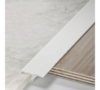 Perfil de transición: listón transición en forma T, carril, for suelo, umbral puerta for suelos laminados y parquet(White,6cm)