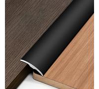 Perfil de transición para alturas niveladas/irregulares, borde biselado curvado para conexiones de madera a madera, reductor de umbral de protección contra tropiezos (negro)