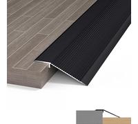 Perfil De Transición para Suelo con Desnivel, Tapajuntas Para Suelo Tira De Transición De Piso De Aluminio 10cm Ancho, Reductor De Umbral para Uniones De Madera, Parquet, Tarima(Black,90cm/35.5in)