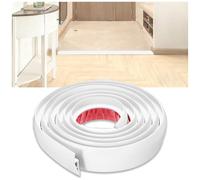 Perfil de Transición para Suelo de PVC 50 mm Autoadhesivo, Tira de Umbral para Puertas entre Azulejos y Madera, Adecuado para una pendiente de umbral de 7-10 mm(White,3.0m/10ft)