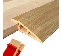 Perfil de Transición para Suelo, Perfil Transición Suelo Desnivel de, PVC Tapajuntas Suelo Adhesivo (Madera Clara, 10~15mm(H),2M(L))
