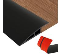 Perfil de Transición para Suelo, Tapajuntas Suelo Adhesivo in PVC para Diferencia de Altura de 5-10 mm, Tapajuntas Suelo Adhesivo (Negro, para 5-10mm(H),2m(L))