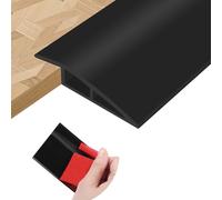 Perfil de transición para suelo tira de umbral adhesivo PVC perfil transición suelo desnivel para umbrales de puertas alfombras (Negro, 10mm×3m)