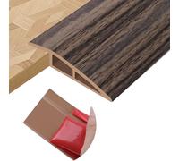 Perfil de transición para suelo tira de umbral adhesivo PVC perfil transición suelo desnivel para umbrales de puertas alfombras (Grano de madera marrón grisácea, 15mm×1m)