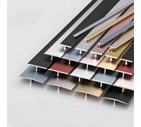 Perfil De Transición, Perfil En T, 3 Pieza × 90cm Tira De Umbral Para Umbral De Puerta Y Unión De Huecos De Suelos De Tablones Laminados Y Azulejos(Black,0.6cm/0.23in)