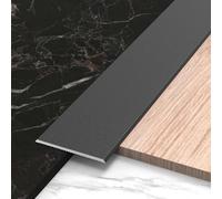 Perfil De Transición Plana,Tira De Moldura De Aluminio Para Borde De Piso, Moldura Metálica Resistente A Rayones Para Unir Huecos En El Piso(Negro,3.5cm)